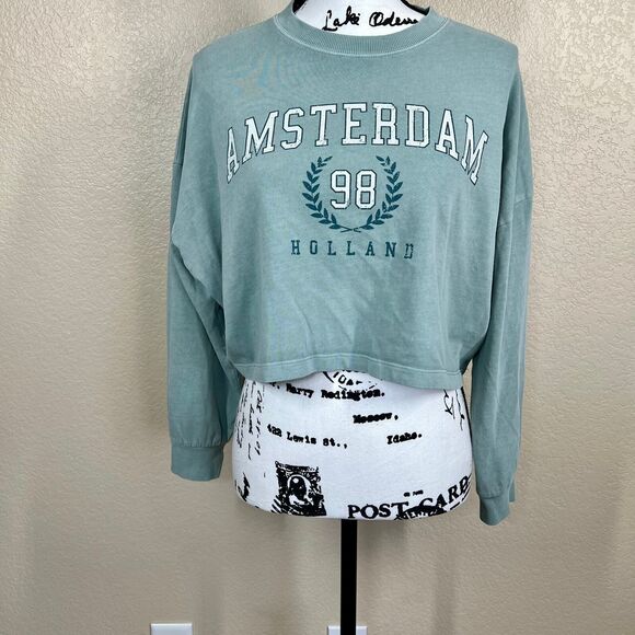 Wild Fable Slate Slate Blue Long Sleeve Heavy Knit T-Shirt Size XXS relax fit - Picture 9 of 14